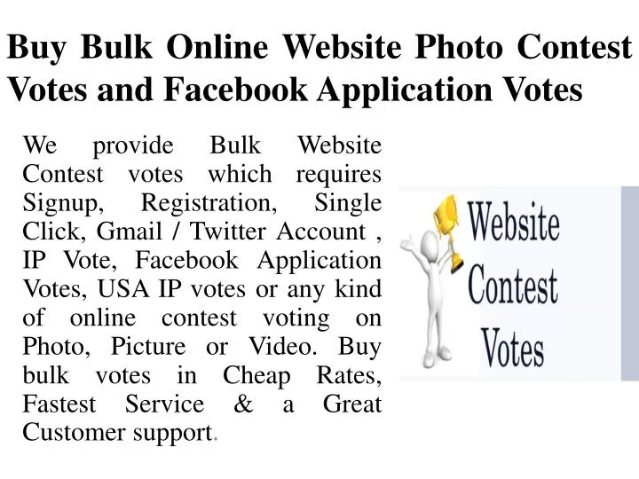 buy bulk online website photo contest votes and facebook application votes