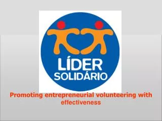 Promoting entrepreneurial volunteering with effectiveness