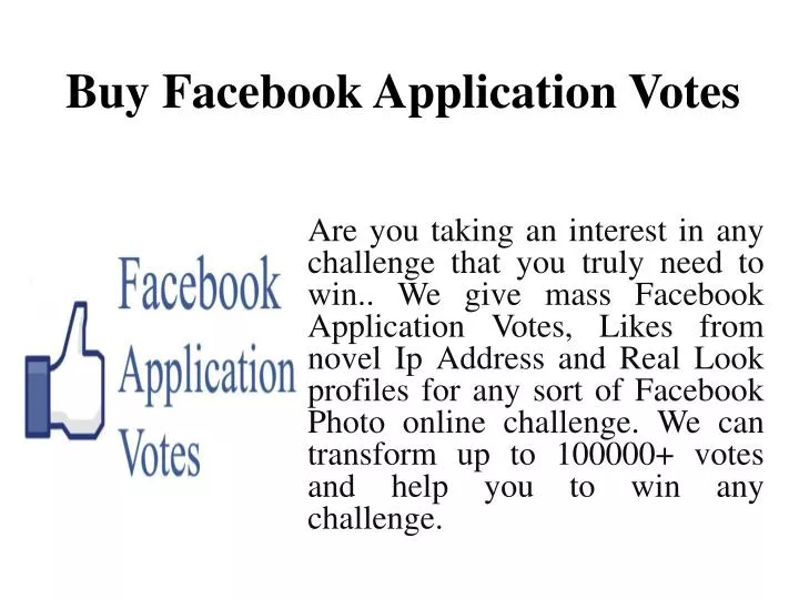 buy facebook application votes