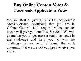 Buy Votes for Online Contest