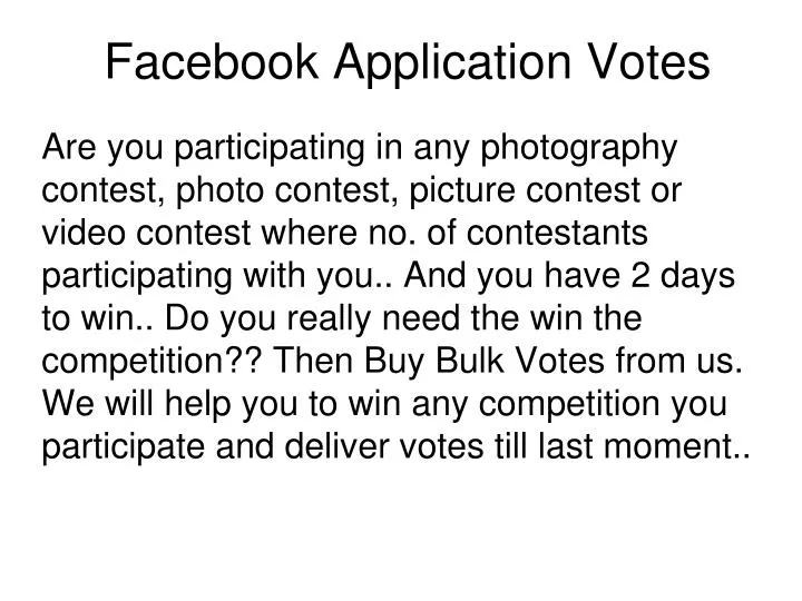 facebook application votes