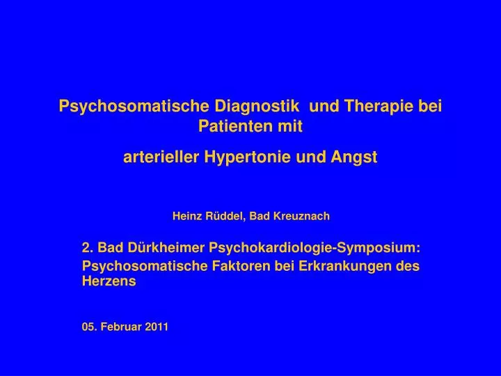 psychosomatische diagnostik und therapie bei patienten mit arterieller hypertonie und angst