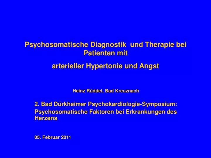 PPT - Psychosomatische Diagnostik Und Therapie Bei Patienten Mit ...