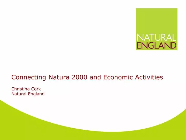 connecting natura 2000 and economic activities christina cork natural england