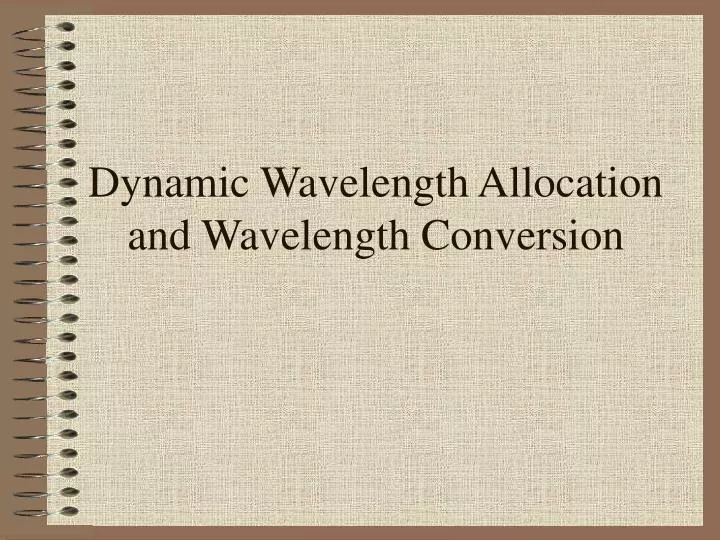 dynamic wavelength allocation and wavelength conversion