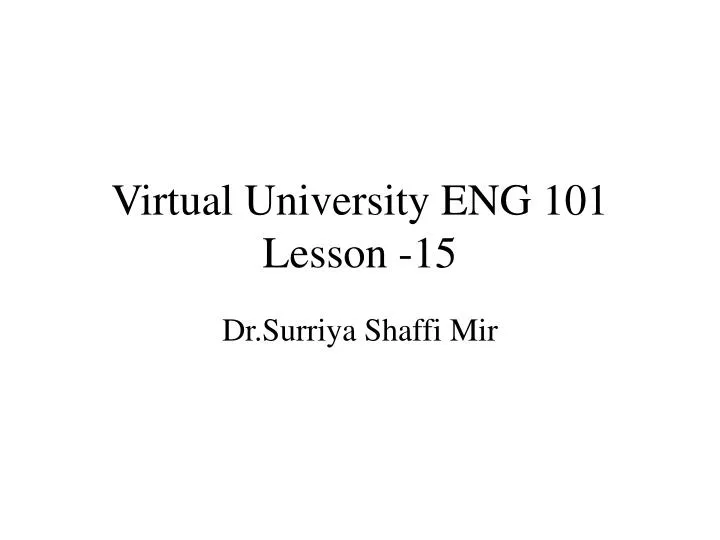 virtual university eng 101 lesson 15