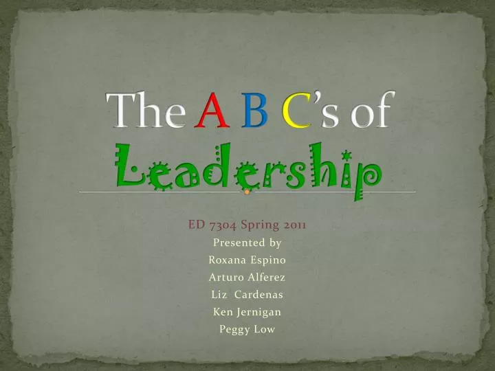 the a b c s of leadership