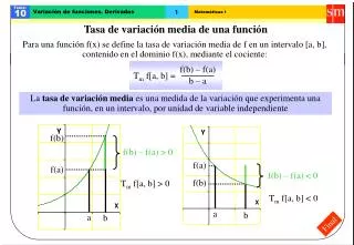 tasa de variaci n media de una funci n