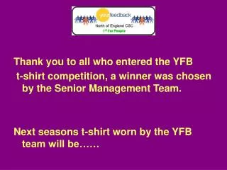 Thank you to all who entered the YFB
