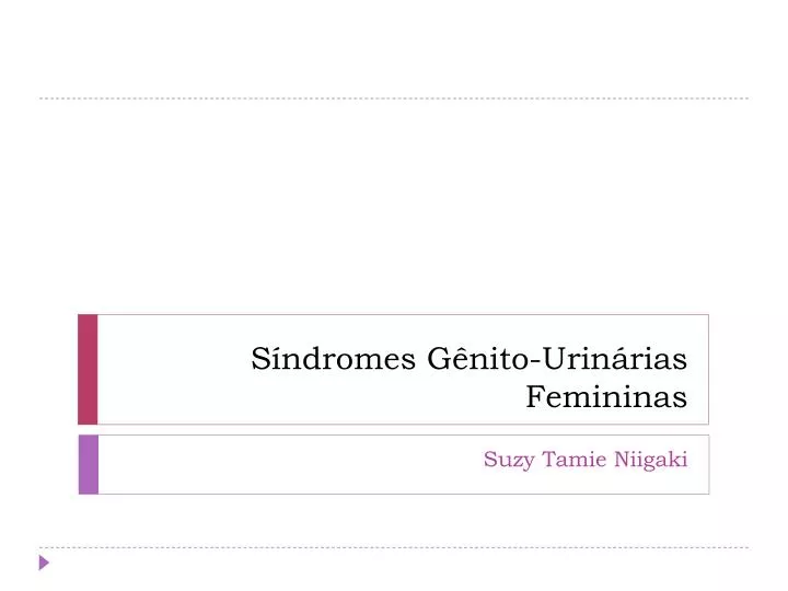 s ndromes g nito urin rias femininas