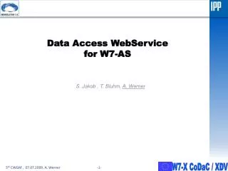 Data Access WebService for W7-AS