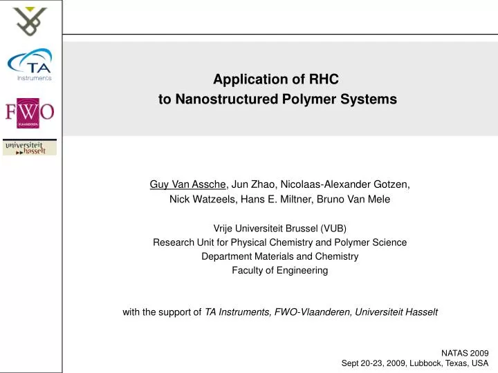 application of rhc to nanostructured polymer systems