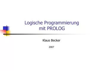 logische programmierung mit prolog