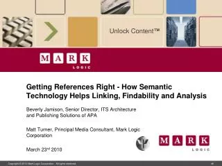 Getting References Right - How Semantic Technology Helps Linking, Findability and Analysis