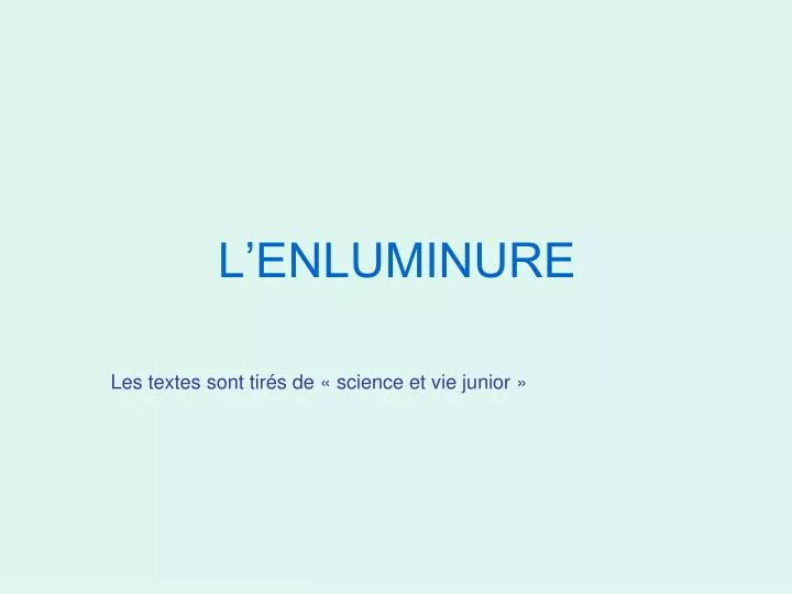 l enluminure