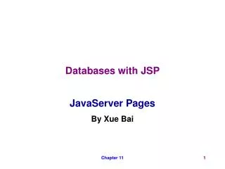 Databases with JSP