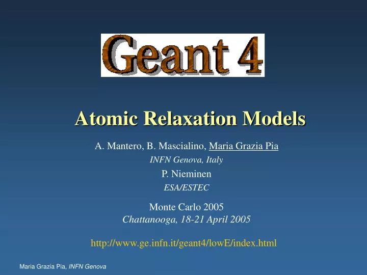atomic relaxation models