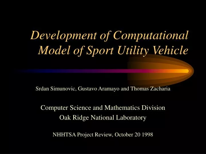 development of computational model of sport utility vehicle