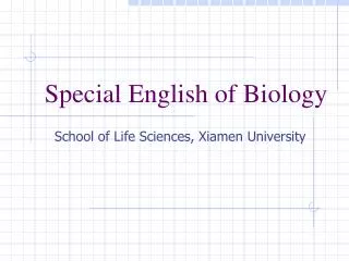 Special English of Biology