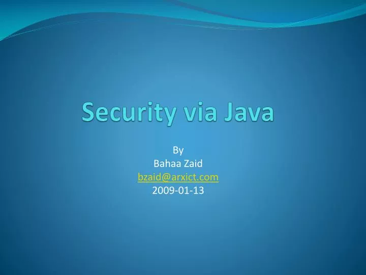 security via java
