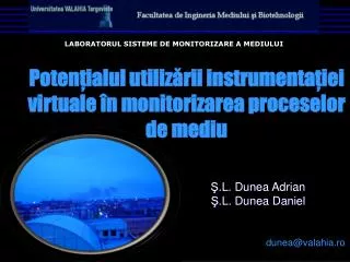 poten ialul utiliz rii instrumenta iei virtuale n monitorizarea proceselor de mediu