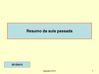 resumo da aula passada