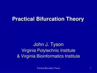 Practical Bifurcation Theory