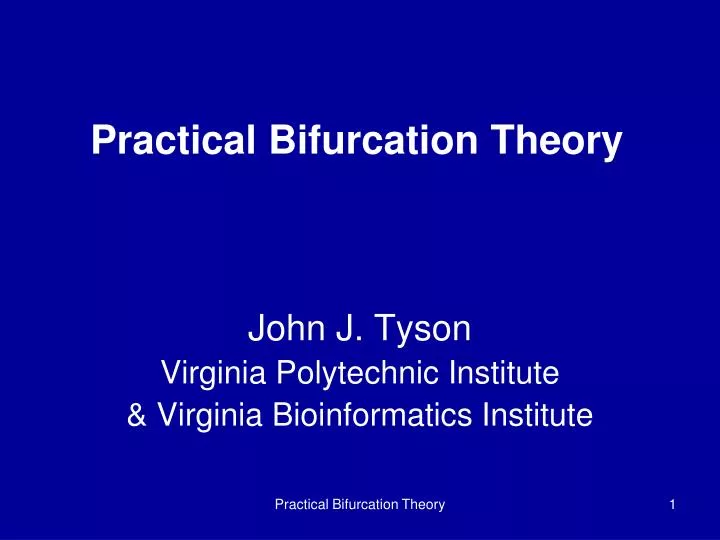 practical bifurcation theory