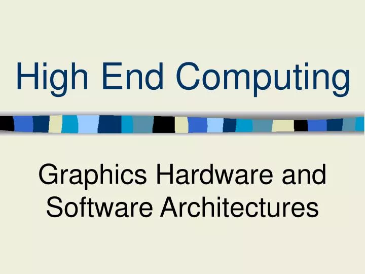high end computing