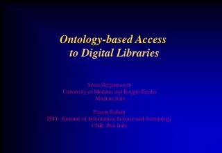 Ontology-based Access to Digital Libraries