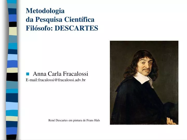 metodologia da pesquisa cient fica fil sofo descartes