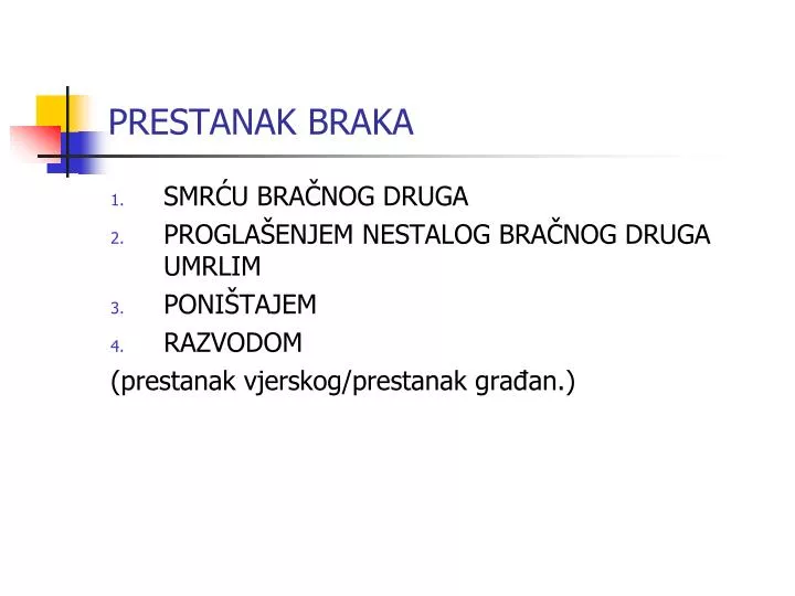 prestanak braka