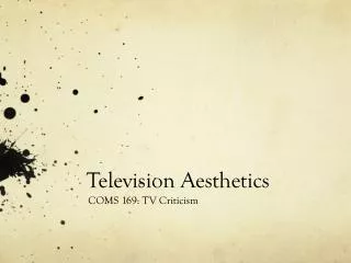 Television Aesthetics