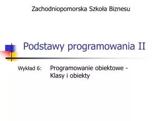 podstawy programowania ii