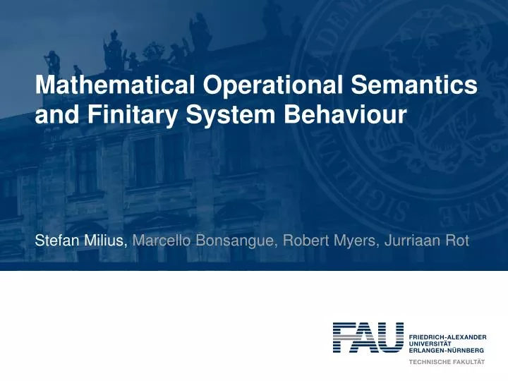 mathematical operational semantics and finitary system behaviour