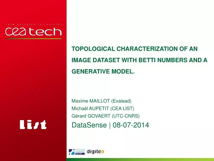 topological characterization of an image dataset with betti numbers and a generative model