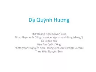 d qu nh h ng