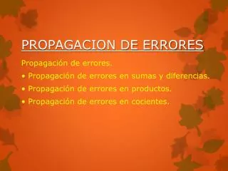 propagacion de errores