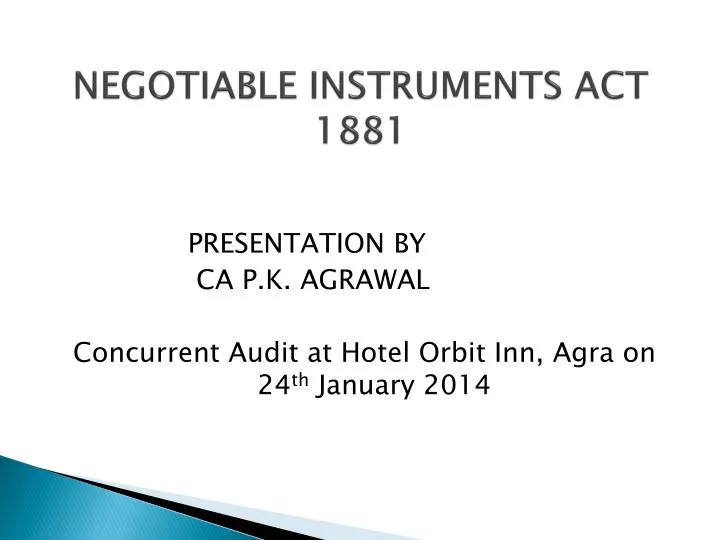 negotiable instruments act 1881