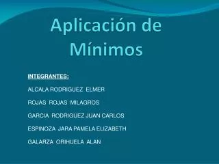 aplicaci n de m nimos