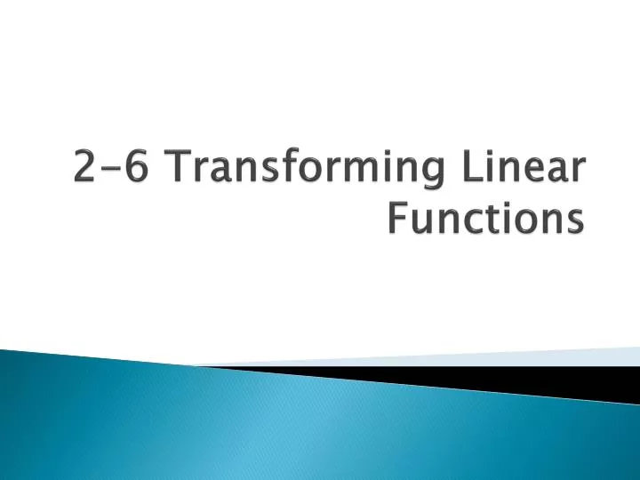 2 6 transforming linear functions
