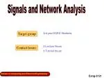 Signals and Network Analysis - slide 1