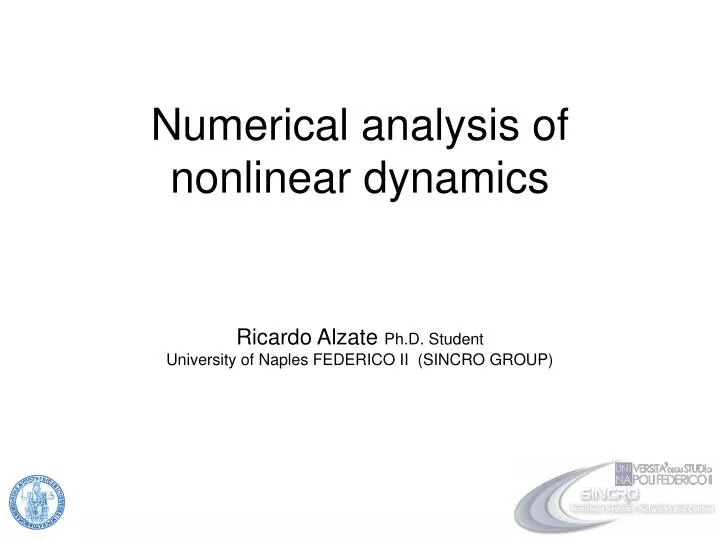 numerical analysis of nonlinear dynamics