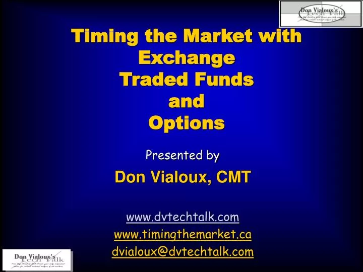 timing the market with exchange traded funds and options