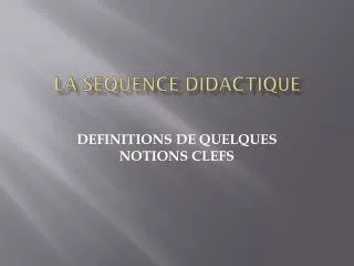 la sequence didactique