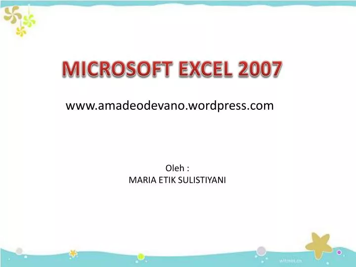 microsoft excel 2007