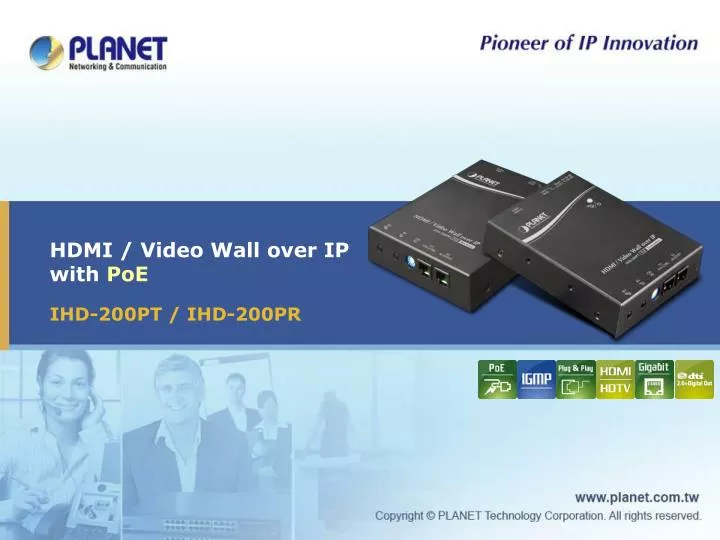 hdmi video wall over ip with poe