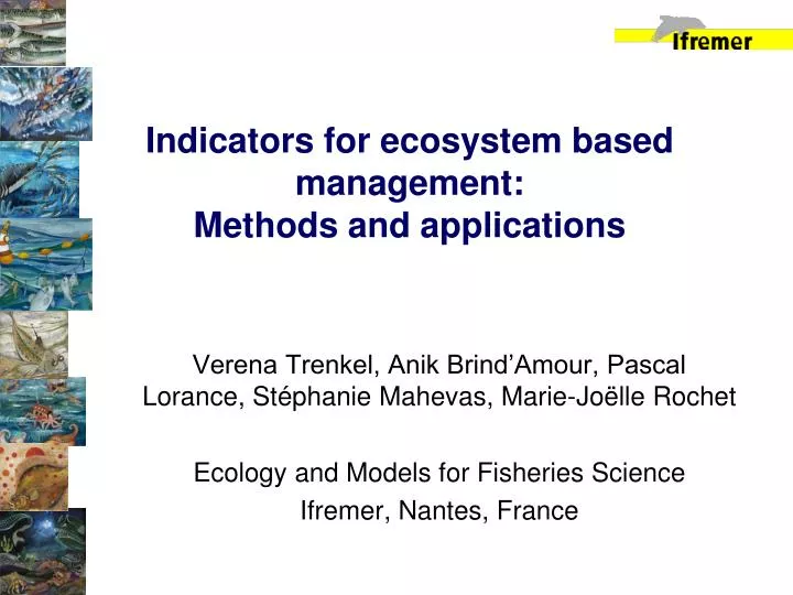 indicators for ecosystem based management methods and applications