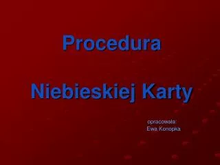 procedura niebieskiej karty