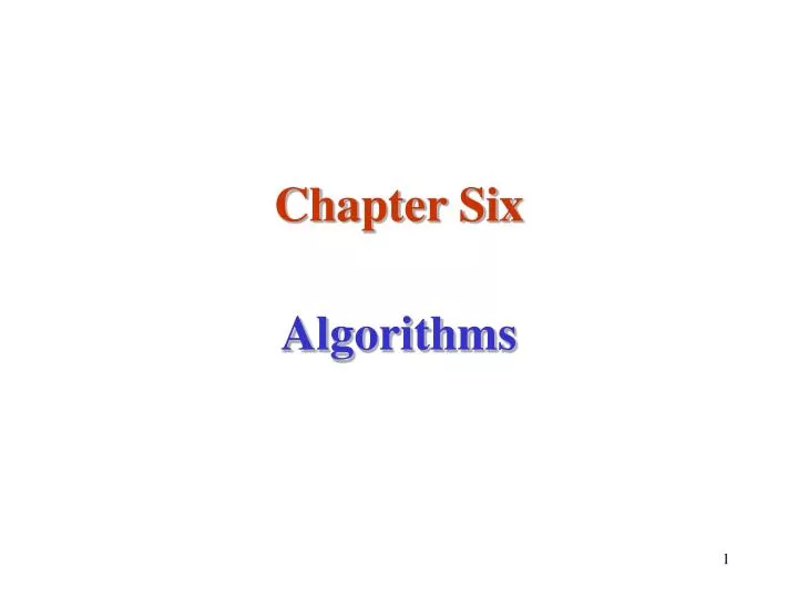 chapter six algorithms